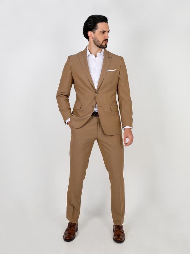 Fato de micro estrutura slim fit