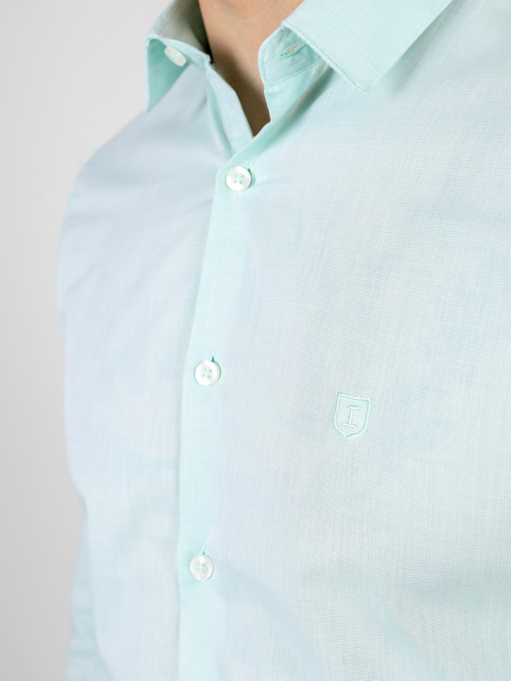 Camisa cl�sica slim fit con bordado