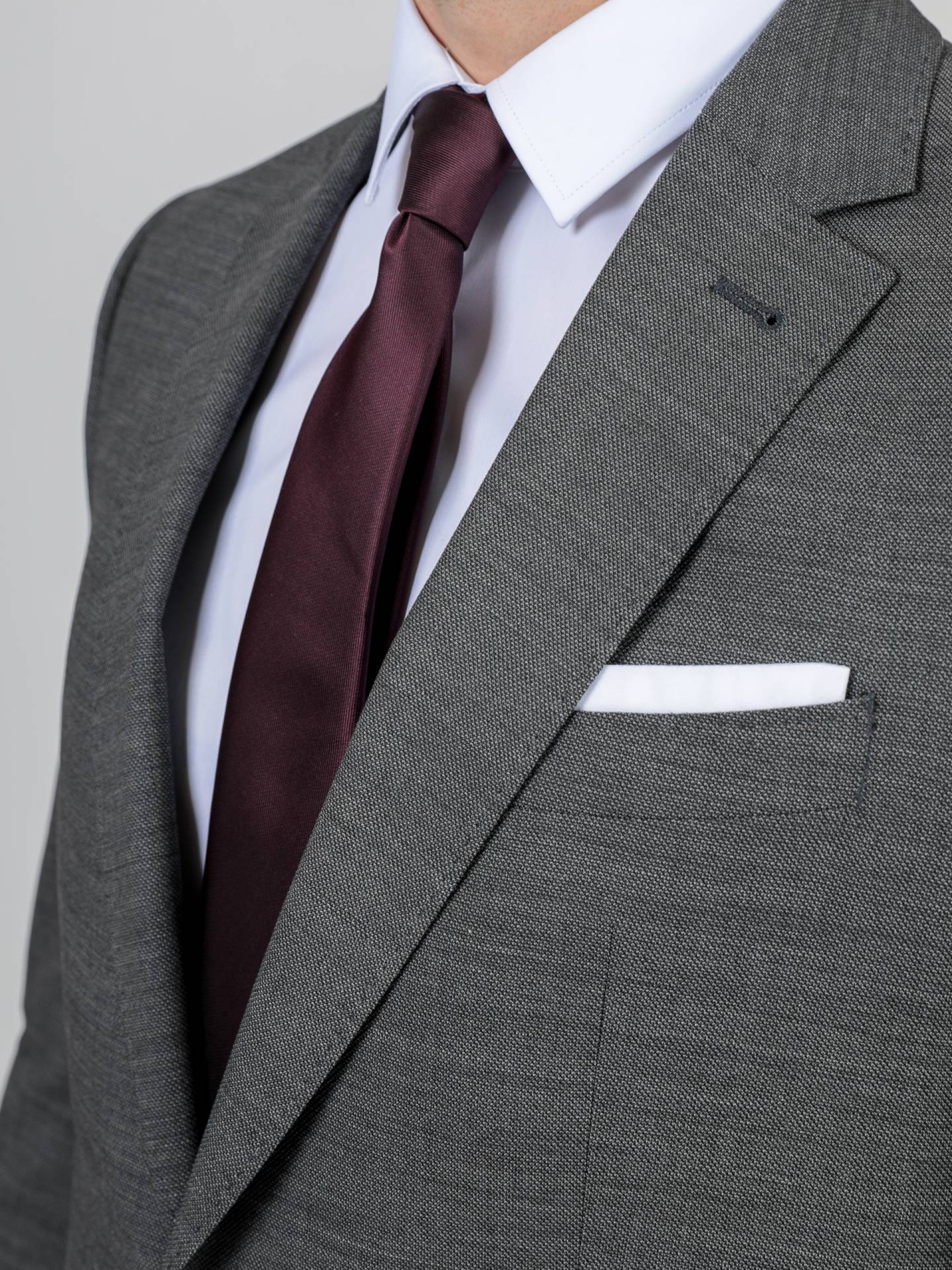 Fato liso regular fit lã elástica