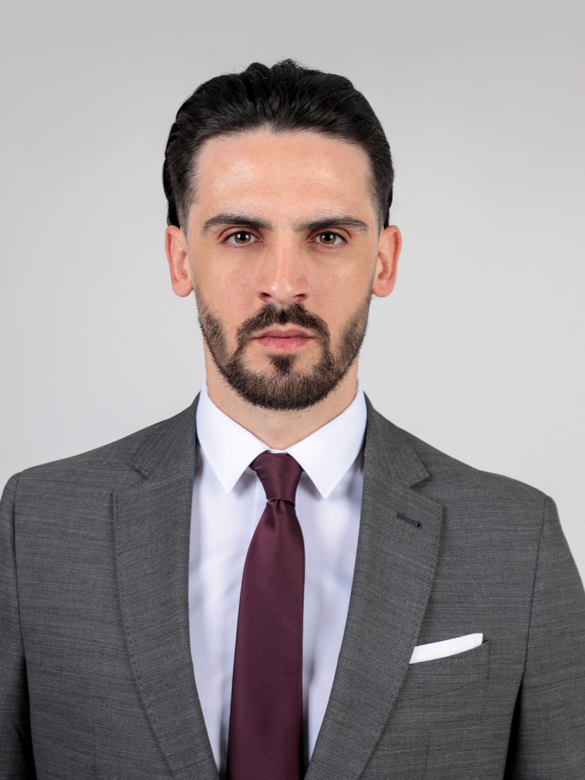 Fato liso regular fit lã elástica