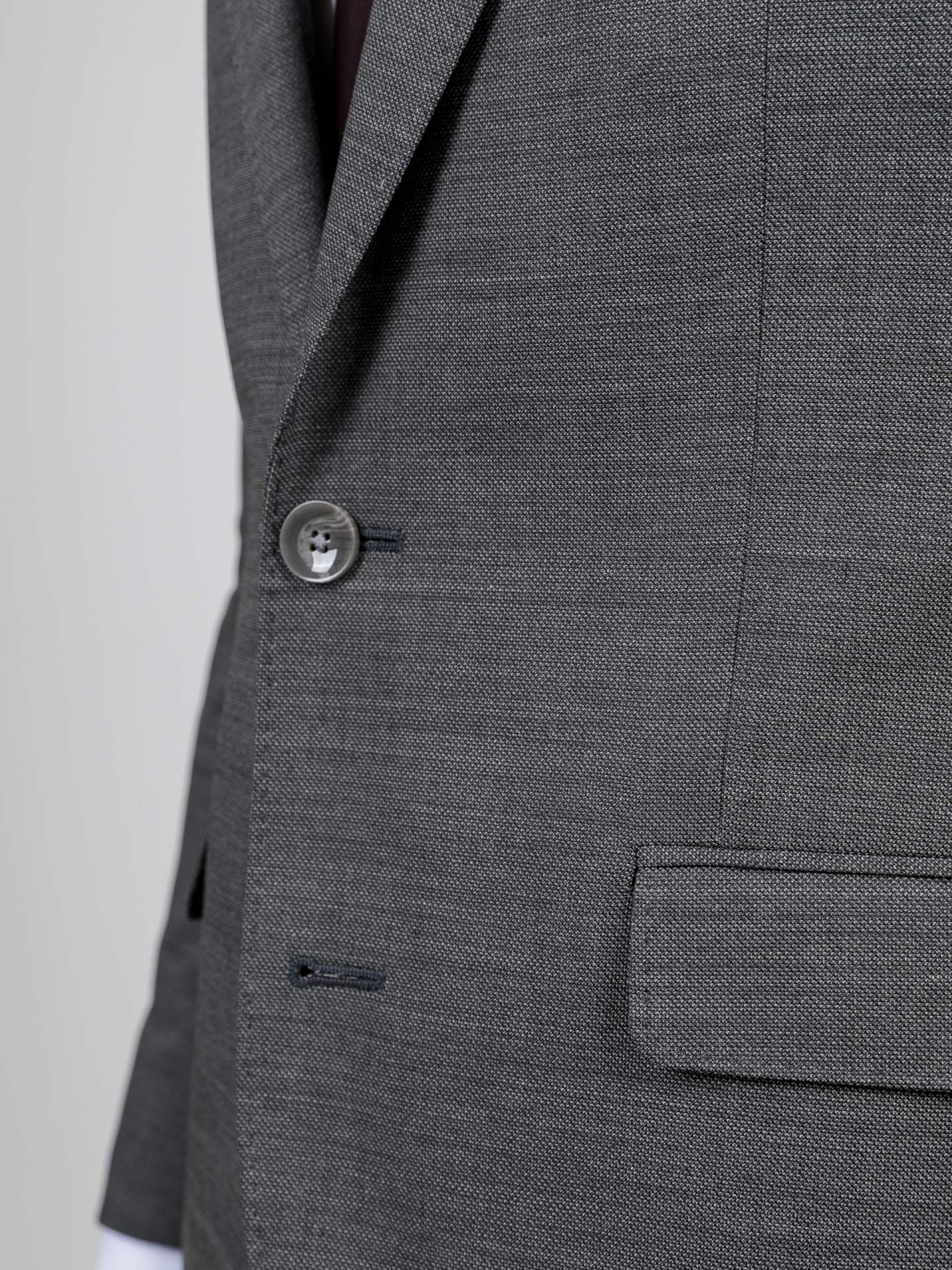 Fato liso regular fit lã elástica