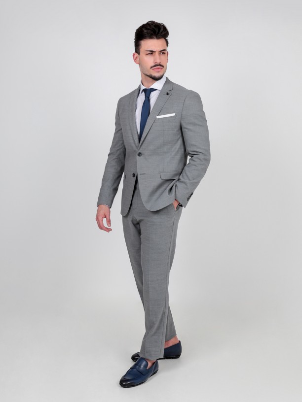 Slim fit micro structured suit