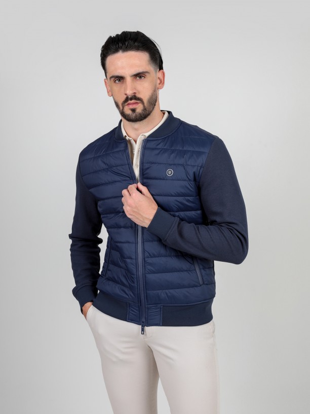 Chaqueta bomber combinada elstica