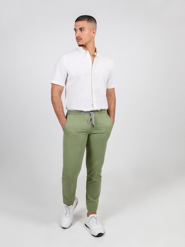 Cotton chino jogger trousers