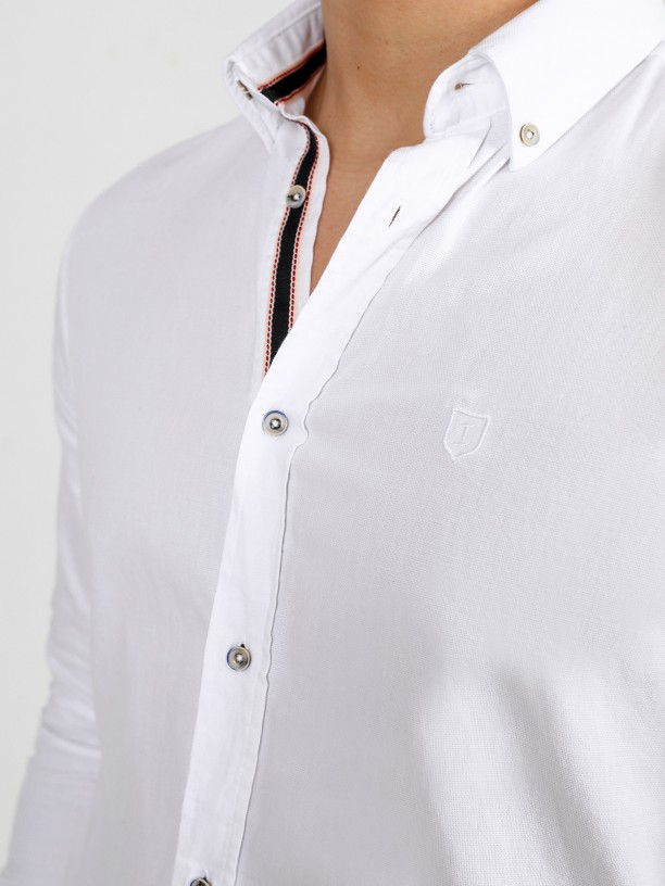 Regular fit micro pattern casual shirt
