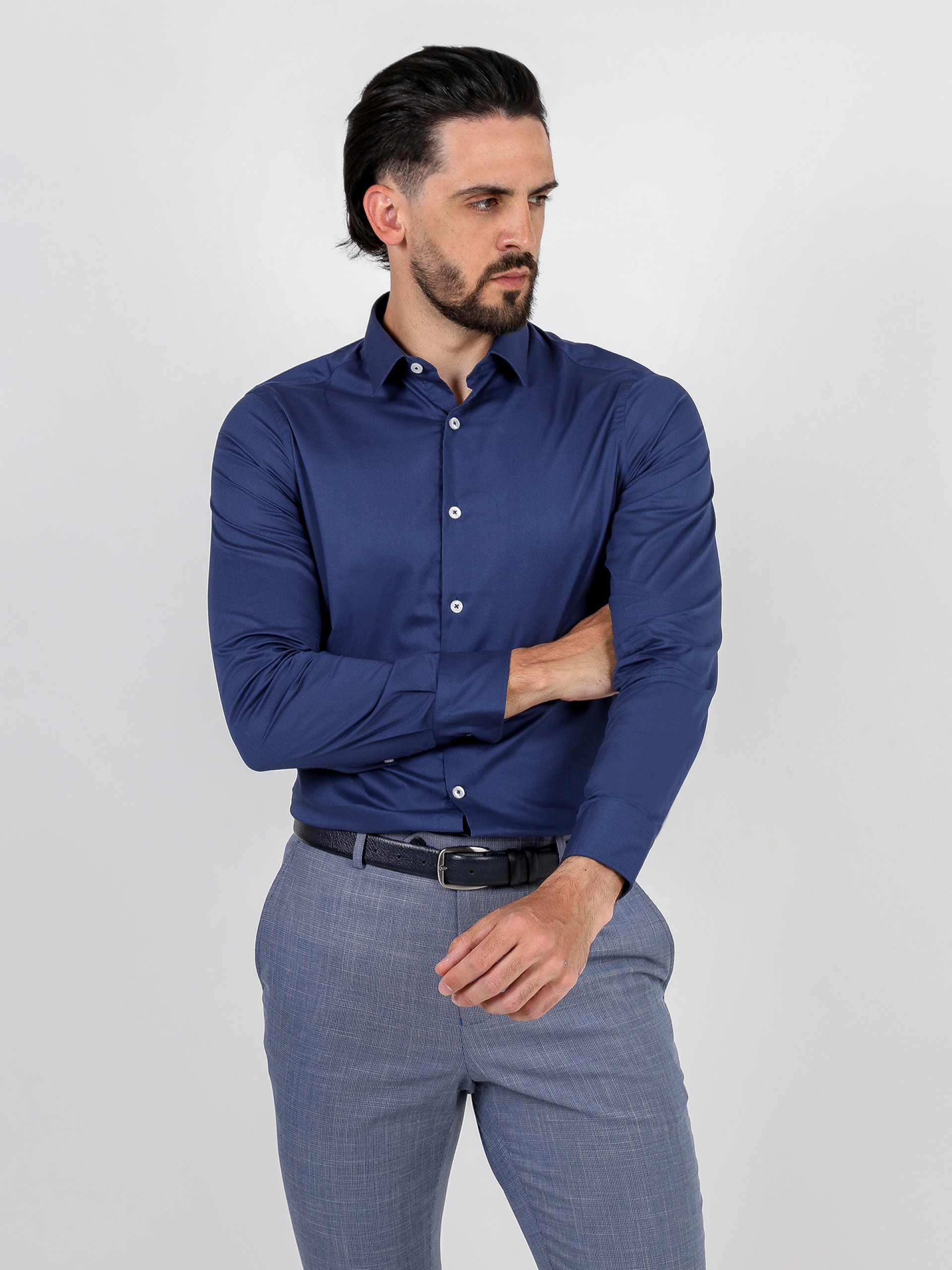 Slim fit plain classic shirt
