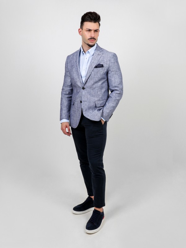 100% linen plain casual blazer