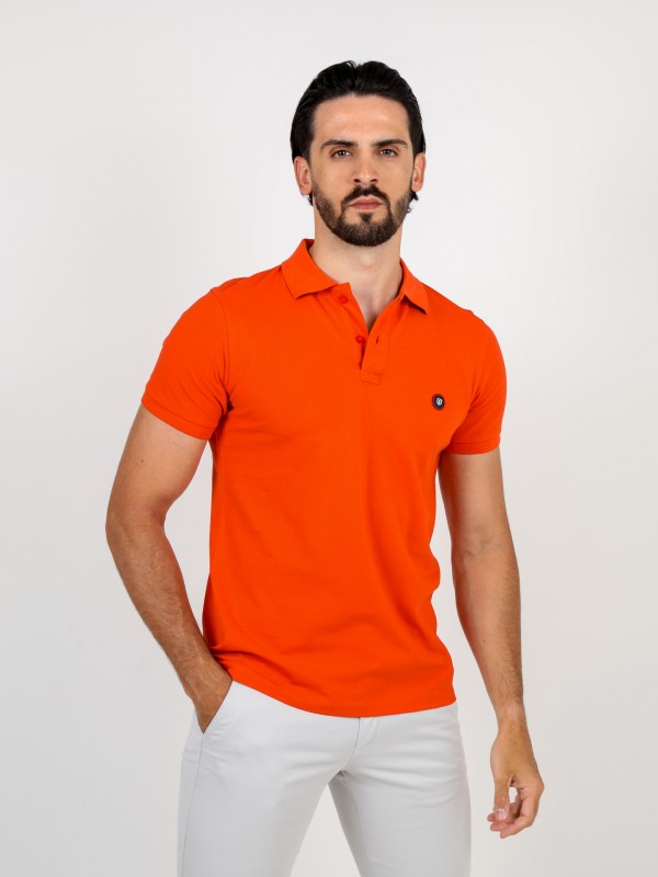 Basic 100% cotton piqu polo shirt