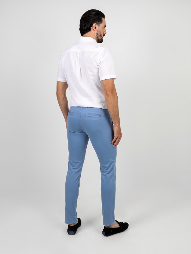 Pantalones chino slim fit algodón cintura elástica Pantalones chino slim fit algodón cintura elástica