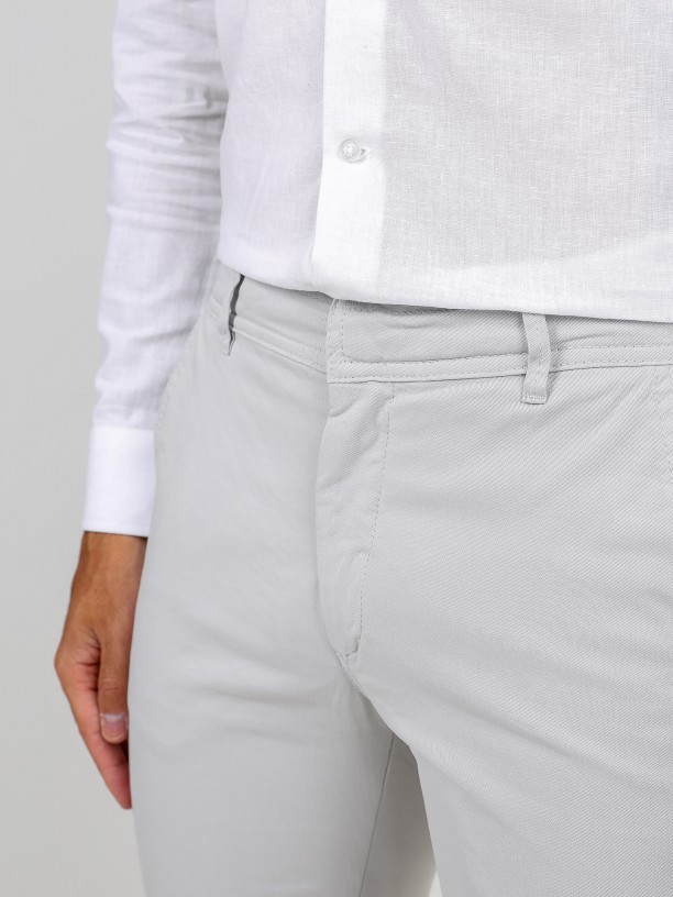 Pantalones chino slim fit algodn cintura elstica