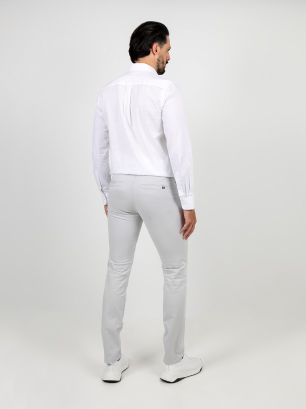 Pantalones chino slim fit algodn cintura elstica