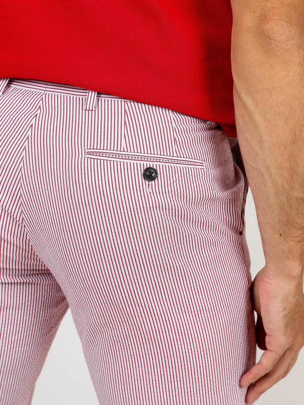 Striped cotton chino shorts