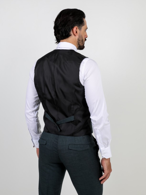 Colete clássico cruzado slim fit Colete clássico cruzado slim fit