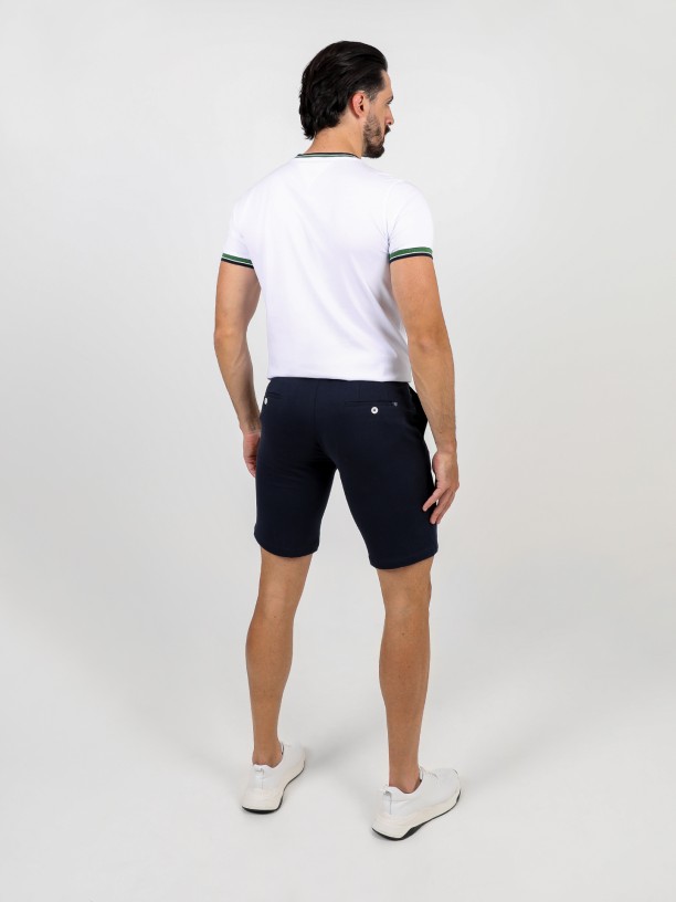 Pantaln corto jogger estructurado con cintura elstica