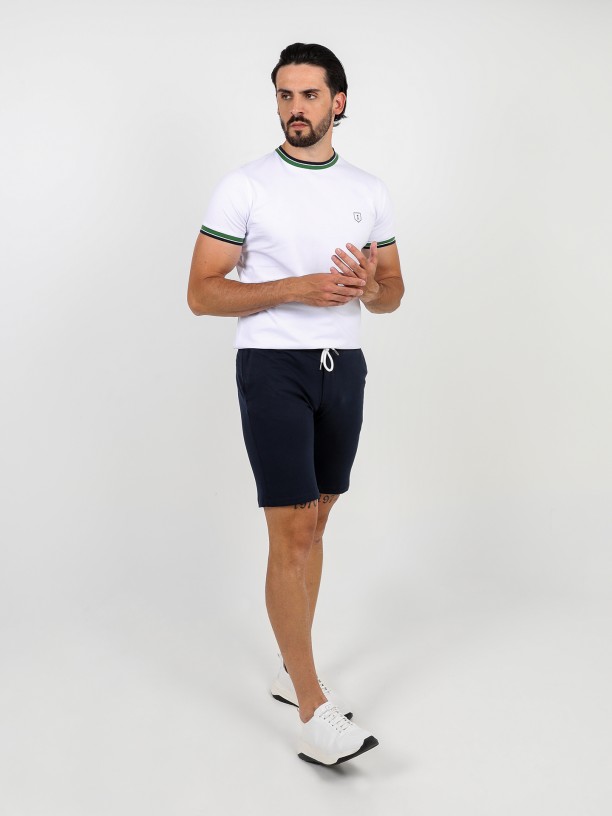 Pantaln corto jogger estructurado con cintura elstica