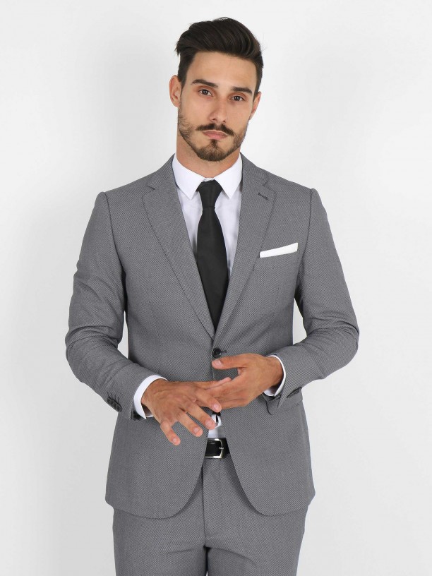 Regular fit micro pattern suit