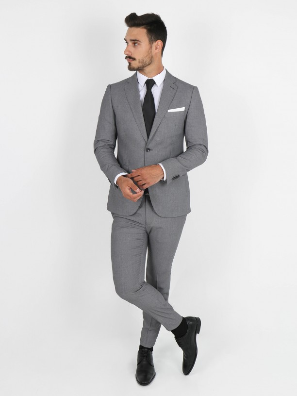 Regular fit micro pattern suit