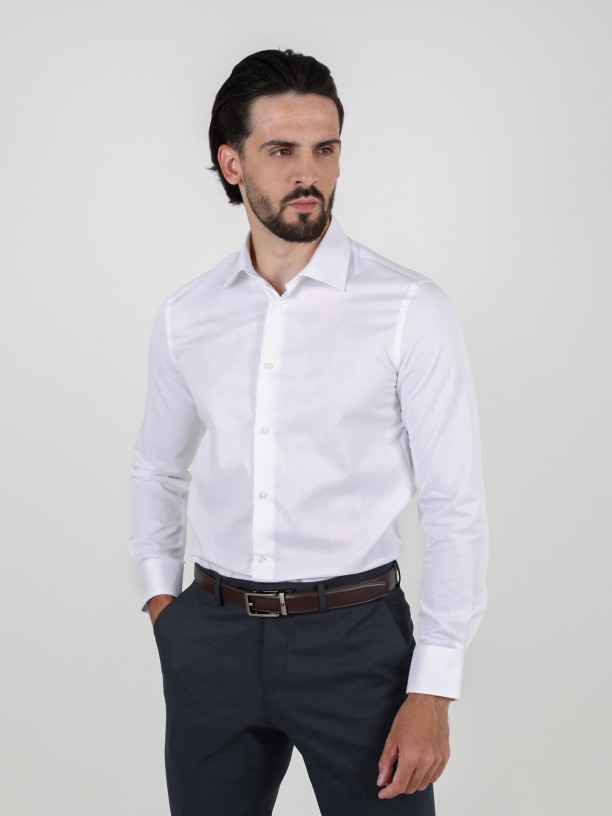 Camisa clssica lisa regular fit