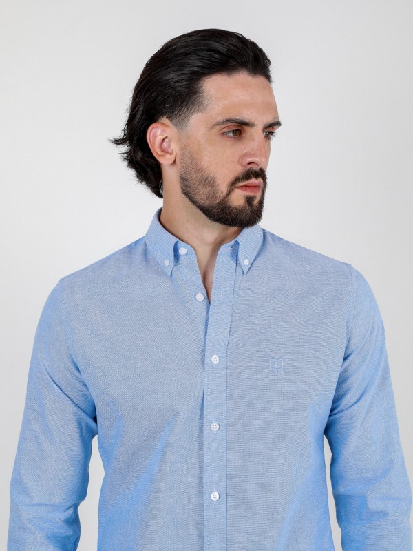 Regular fit plain casual shirt