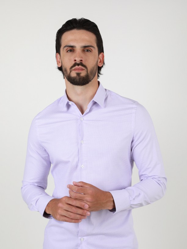 Camisa clssica lisa slim fit