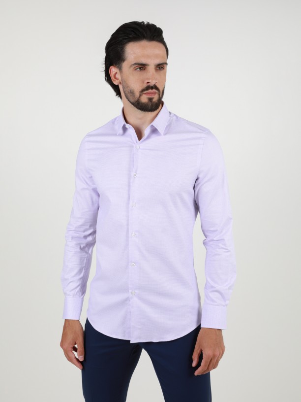 Camisa clssica lisa slim fit