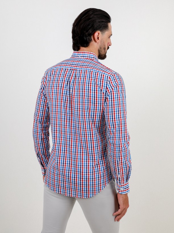 Checkered patterned shirt with pocket