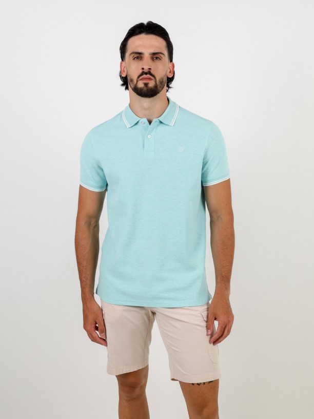 Basic 100% cotton piqu polo shirt