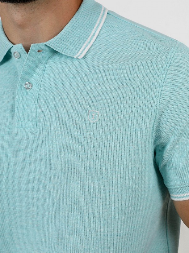 Basic 100% cotton piqu polo shirt