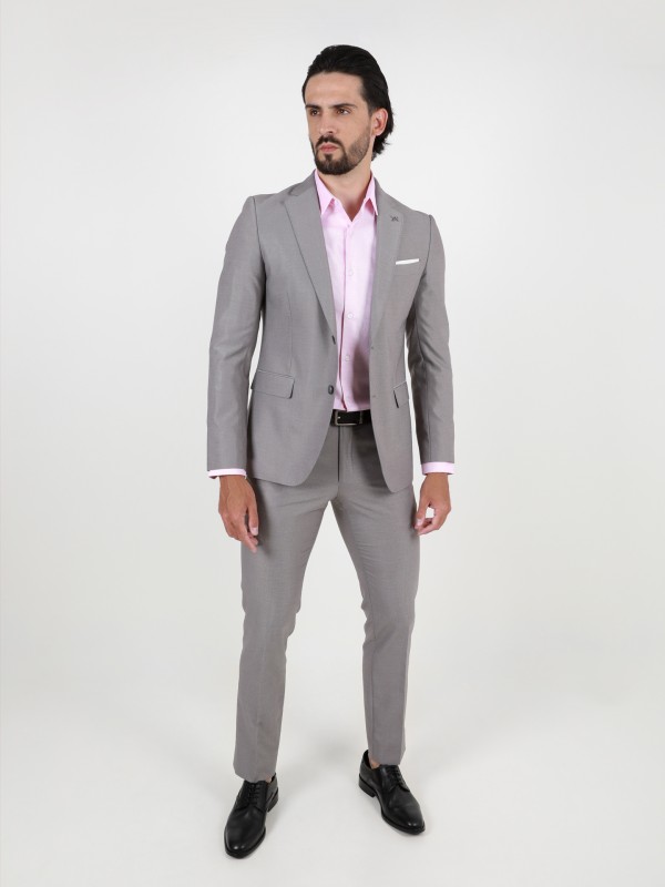 Regular fit micro structured suit