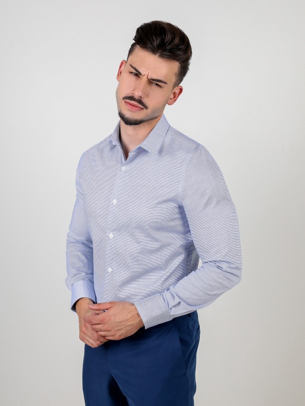 Camisa clsica lisa slim fit