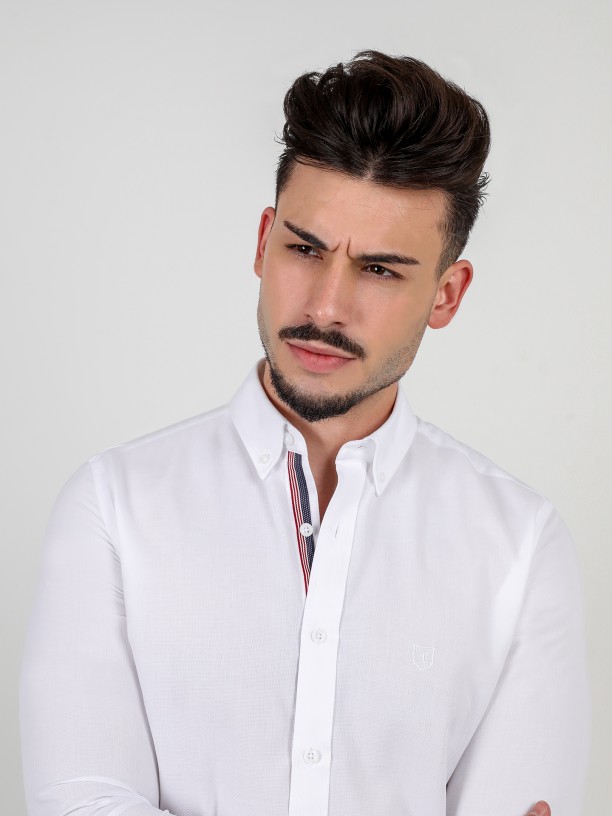 Regular fit micro pattern casual shirt