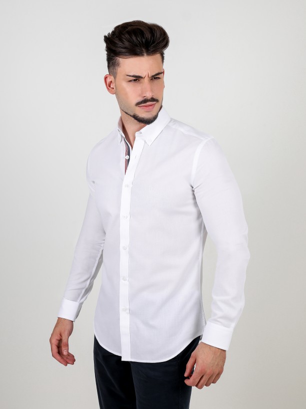 Regular fit micro pattern casual shirt