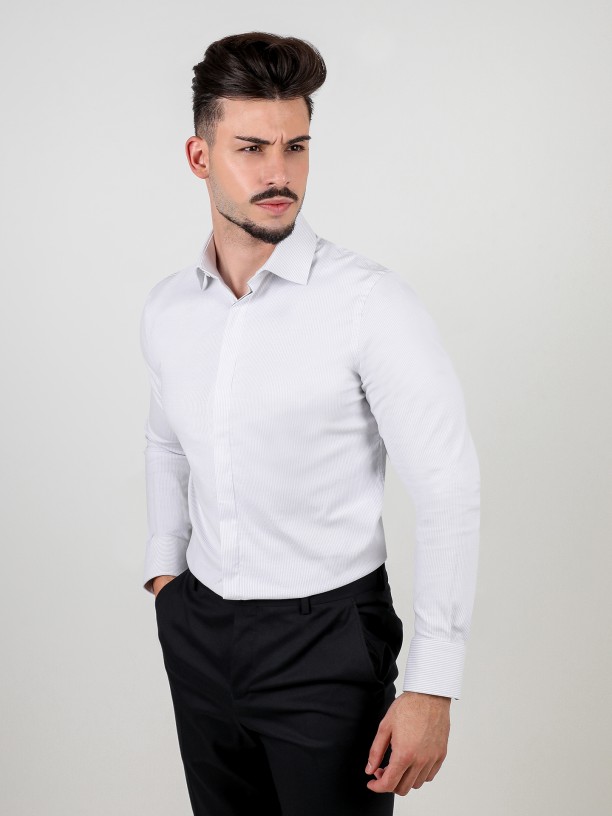 Regular fit striped classic shirt