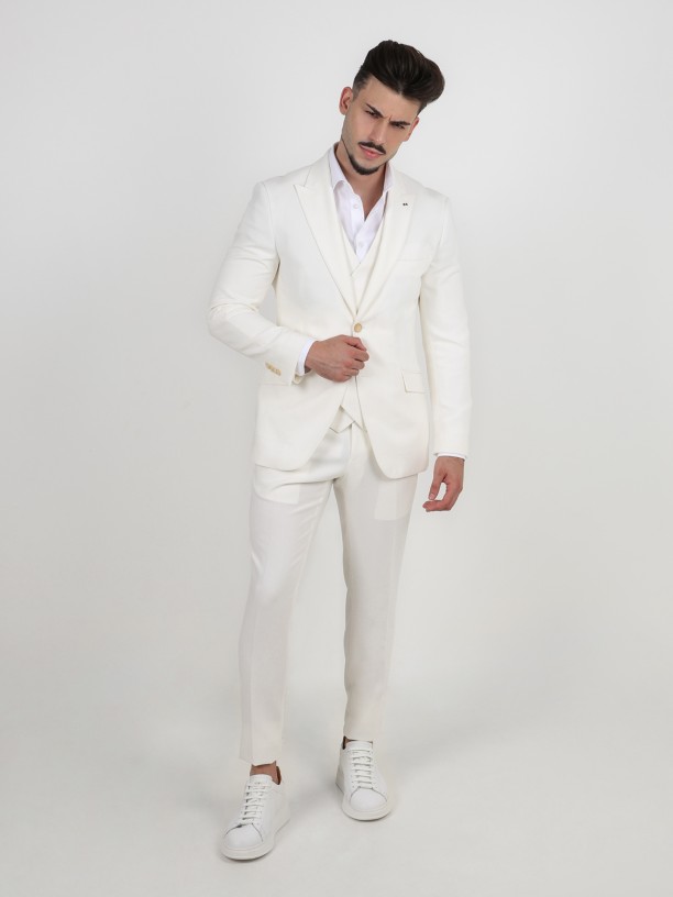 Traje liso slim fit