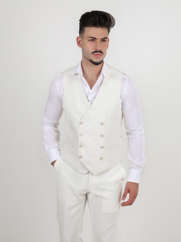 Traje liso slim fit