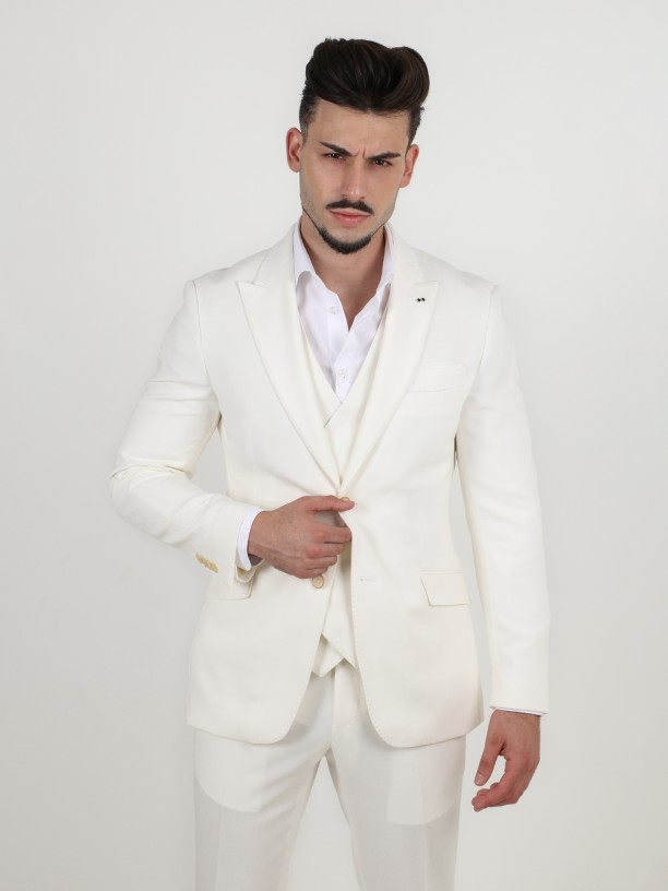 Traje liso slim fit