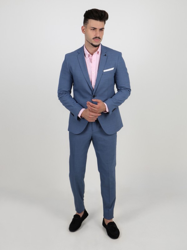 Slim fit micro structured suit