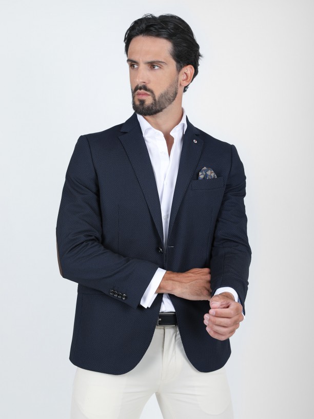 Structured blazer with elbow pads