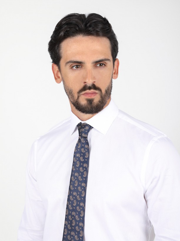 Camisa clssica regular fit micro estrutura