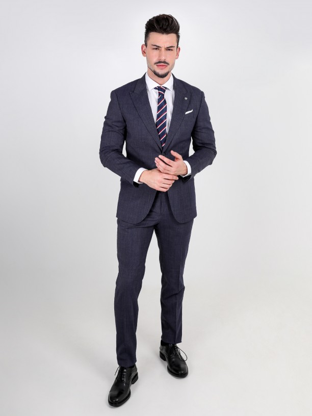 Slim fit wool plain suit