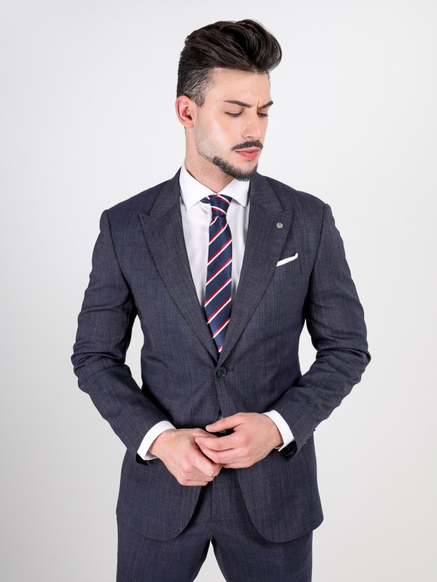 Slim fit wool plain suit