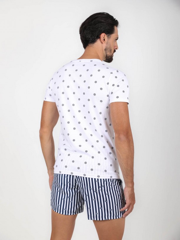 Printed design cotton t-shirt