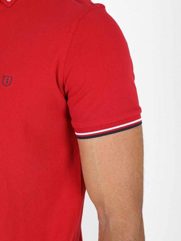 Basic 100% cotton piqu polo shirt