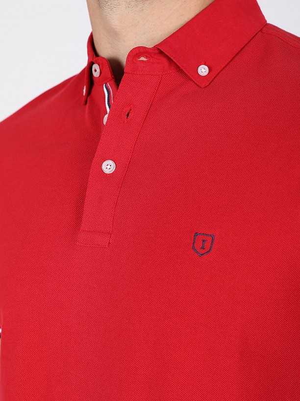 Basic 100% cotton piqu polo shirt