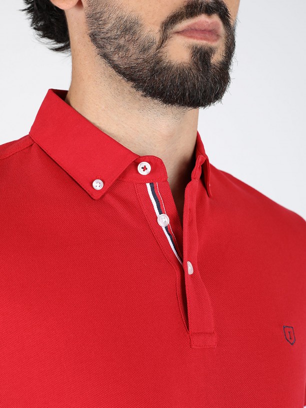 Basic 100% cotton piqu polo shirt