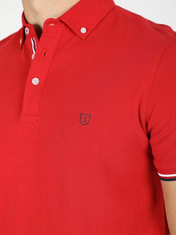 Basic 100% cotton piqu polo shirt