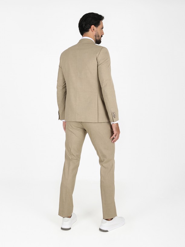 Slim fit plain suit recycled fabric