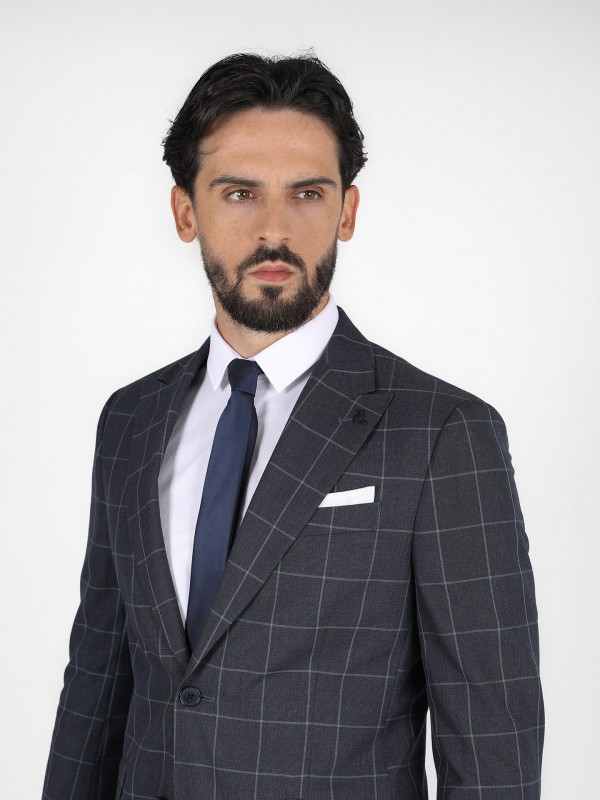 Traje estampado cuadros slim fit Traje estampado cuadros slim fit