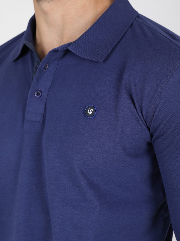 100% cotton long sleeve polo