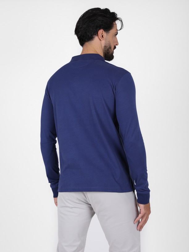 100% cotton long sleeve polo